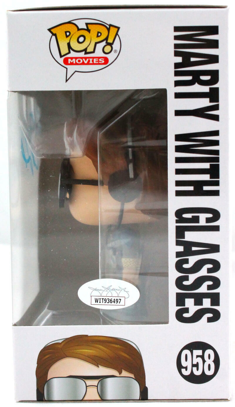 Michael J. Fox Autographed Marty w/Glasses Funko Pop Figurine #958- JSA W*Blue