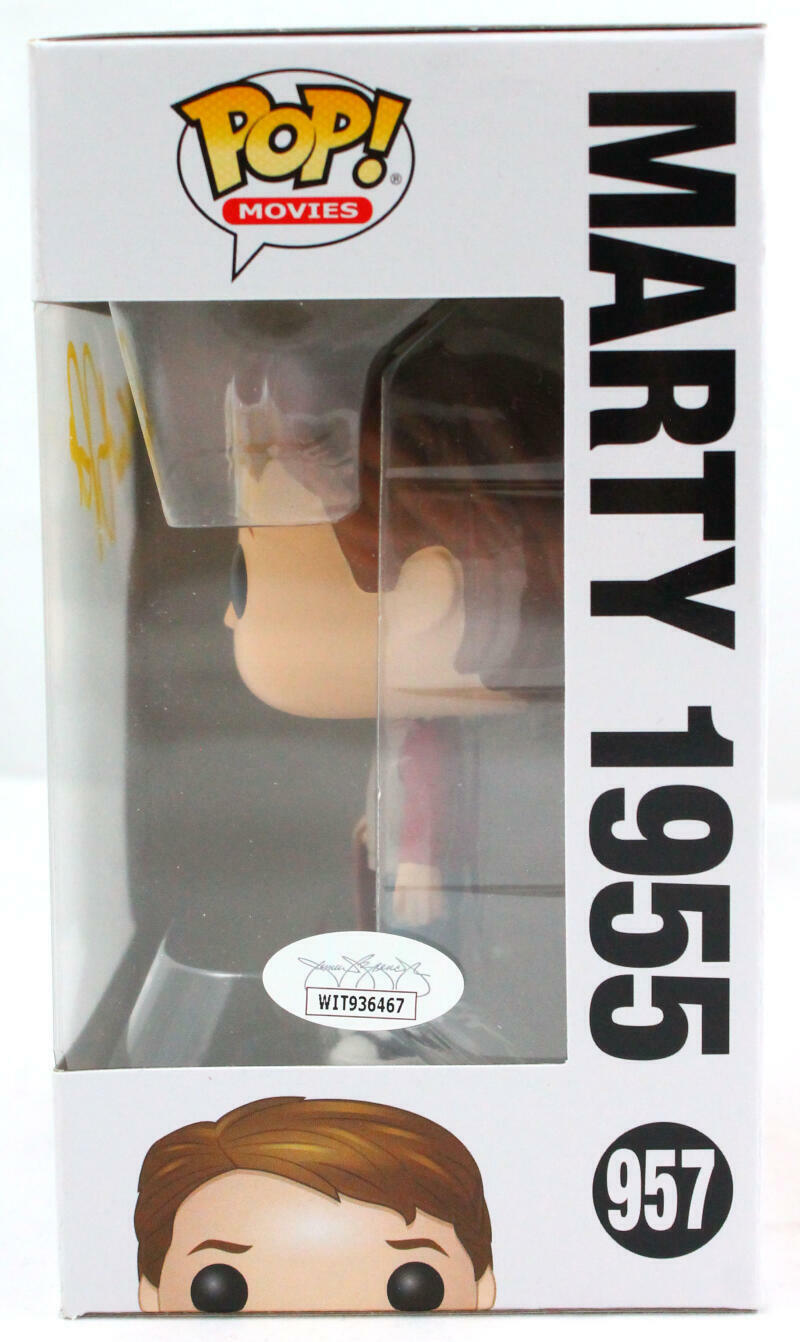 Michael J. Fox Autographed Marty 1955 Funko Pop Figurine #957- JSA W *Yellow
