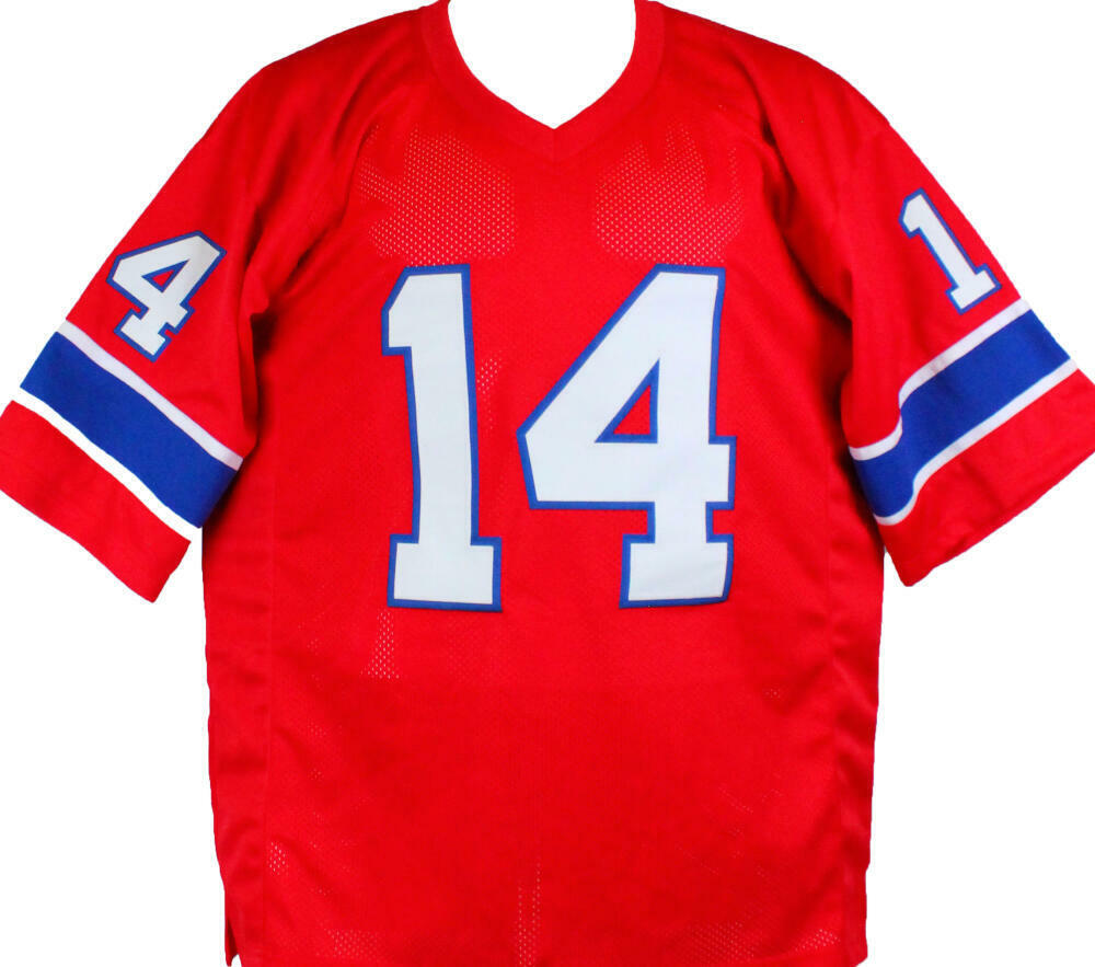 Steve Grogan Autographed Red Pro Style Jersey -JSA W *Black