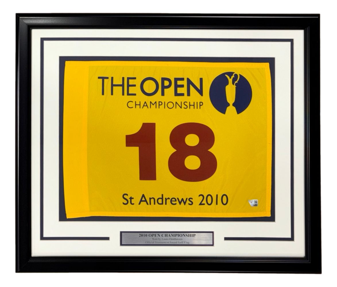 2010 Open Championship At St. Andrews Framed PGA Event Issued Golf Flag Fanatics
