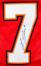 Leonard Fournette Autographed Red Pro Style Jersey- JSA W Auth *7