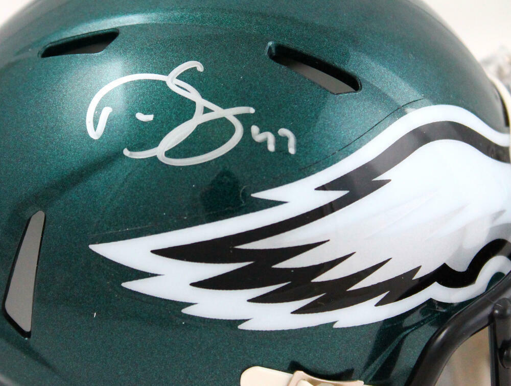 Darren Sproles Autographed Philadelphia Eagles Speed Mini Helmet- Beckett W Holo