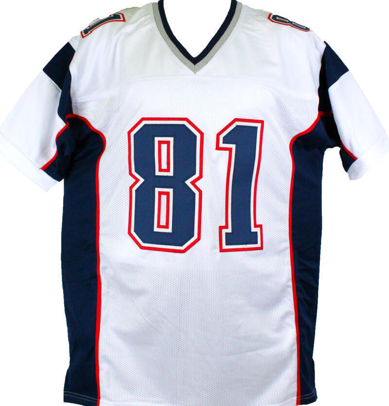 Randy Moss Autographed White Pro Style Jersey-Beckett W Hologram *Silver