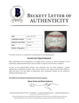 Gerald R. Ford Authentic Signed Bobby Brown Oal Baseball Autographed BAS #A12340