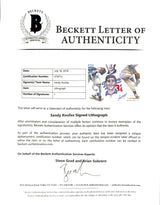 Sandy Koufax Autographed 18x24 Lithograph Los Angeles Dodgers Beckett BAS Stock #135227