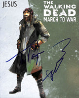 Tom Payne & Robert Kirkman The Walking Dead Signed 8x10 Photo BAS #E85257
