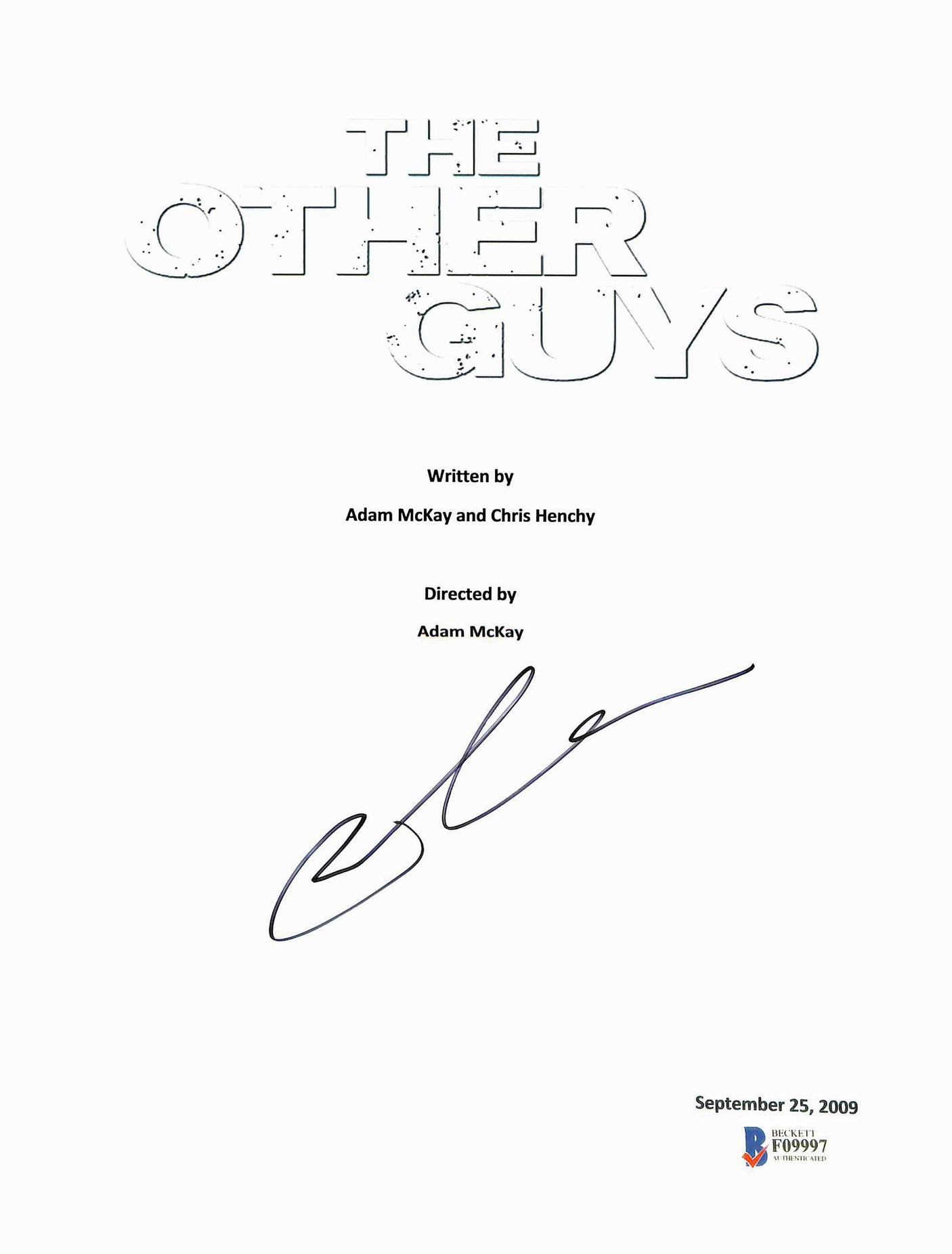 Bobby Cannavale Authentic Signed The Other Guys Script Cover BAS #F09997