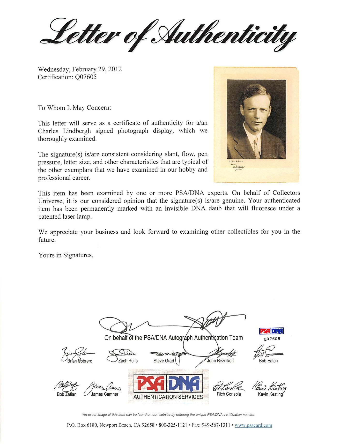 Charles Lindbergh "June 1933" Authentic Signed 8x10 Matted Photo PSA/DNA #Q07605