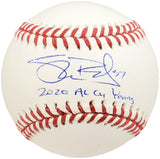 Shane Bieber Autographed Official MLB Baseball Cleveland Indians "2020 AL Cy Young" Beckett BAS Stock #185692
