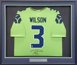 Seattle Seahawks Russell Wilson Autographed Action Green Nike Framed Jersey RW Holo Stock #185764