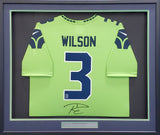 Seattle Seahawks Russell Wilson Autographed Action Green Nike Framed Jersey RW Holo Stock #185764