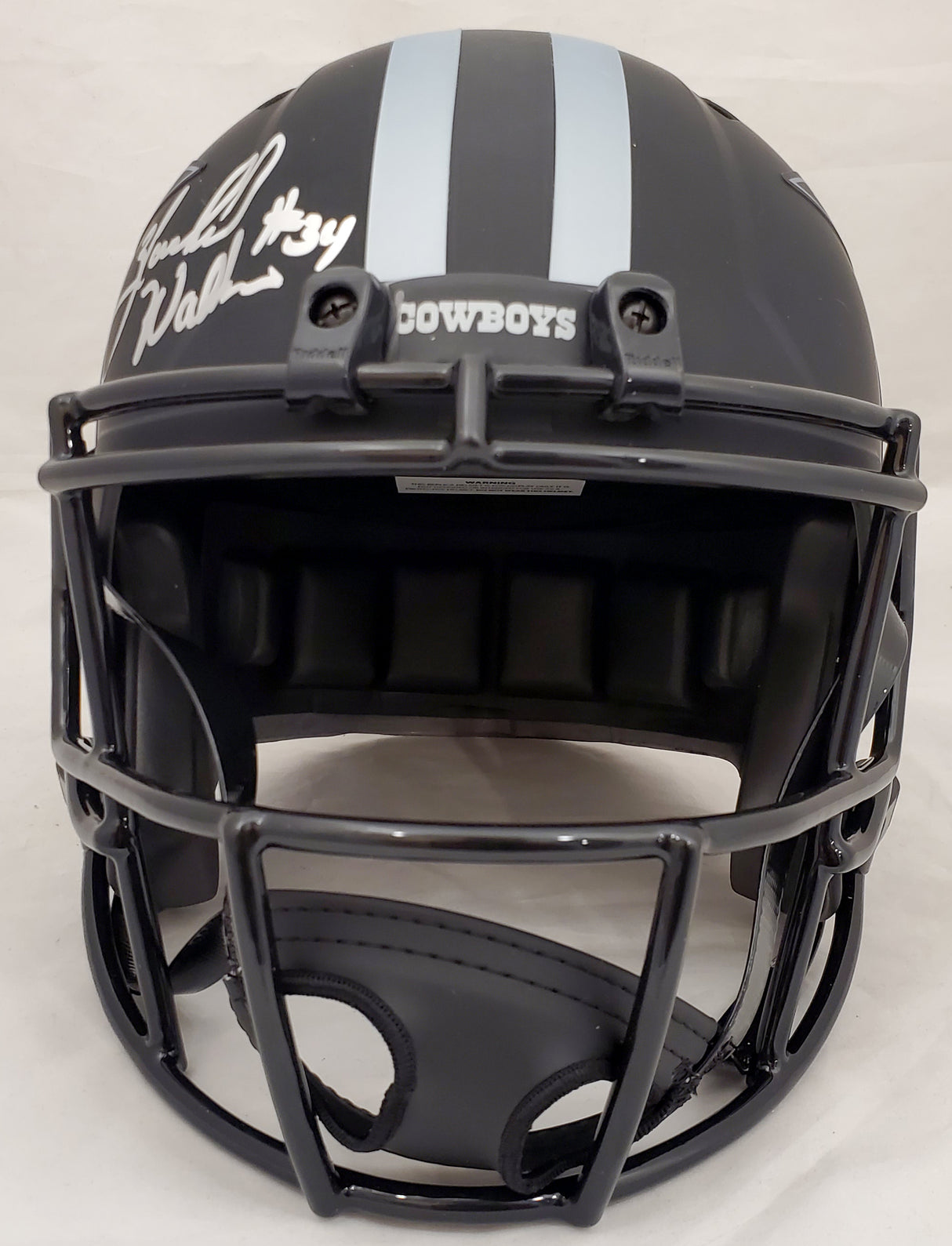 Herschel Walker Autographed Dallas Cowboys Eclipse Black Full Size Speed Replica Helmet Beckett BAS Stock #185885