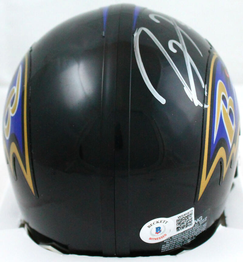 Ray Lewis Autographed Baltimore Ravens Mini Helmet w/ HOF-Beckett W Hologram