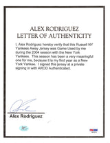 Yankees Alex Rodriguez 2004 Game Used Grey RA Jersey Auto Graded 9! PSA/DNA