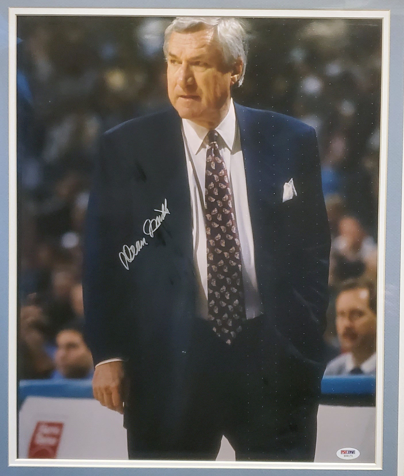 Dean Smith Autographed Framed 16x20 Photo UNC Tar Heels PSA/DNA #Z64171