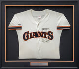 San Francisco Giants Willie Mays Autographed Framed White Rawlings Jersey Size 40 "Best Wishes" Beckett BAS #A53859