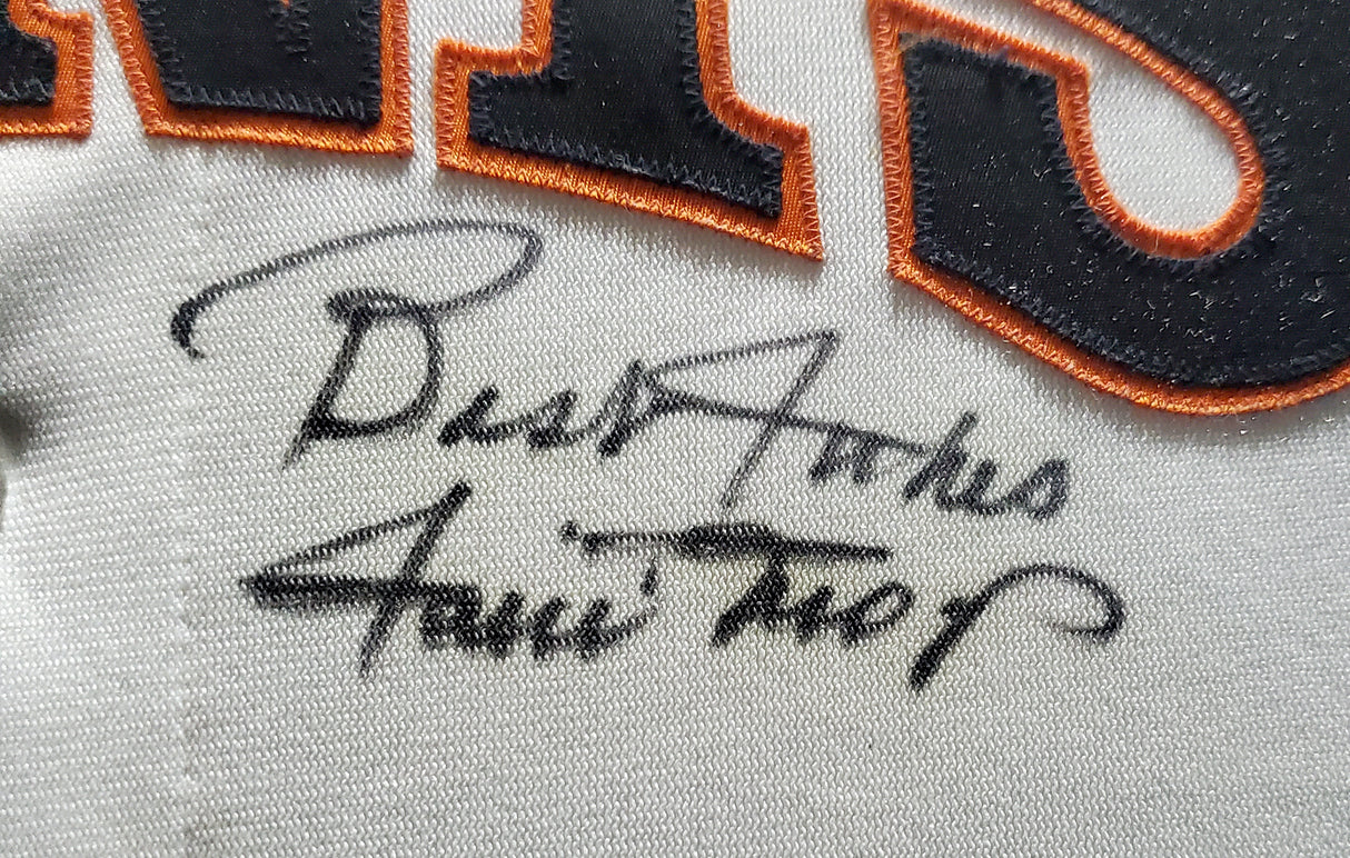 San Francisco Giants Willie Mays Autographed Framed White Rawlings Jersey Size 40 "Best Wishes" Beckett BAS #A53859