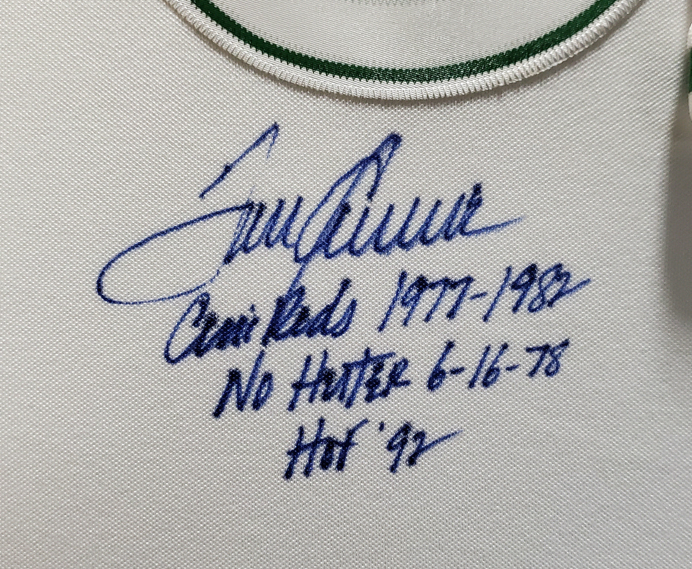 Cincinnati Reds Tom Seaver Autographed Framed St. Patrick's Day Majestic Cooperstown Jersey Size XL "1977-1982, No Hitter, HOF 92" Beckett BAS #T81658