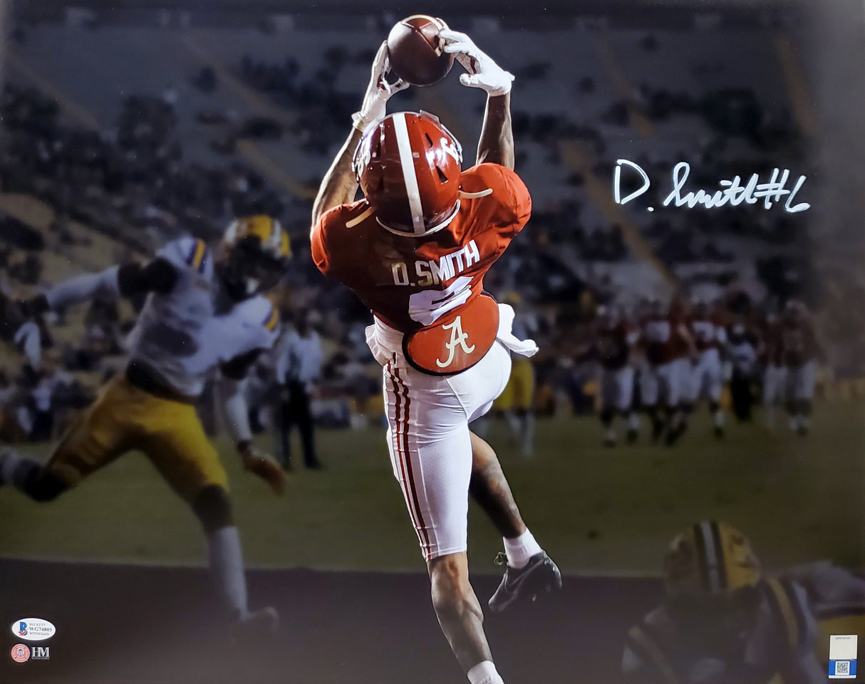 Devonta Smith Autographed 16x20 Photo Alabama Crimson Tide Touchdown Spotlight Beckett BAS Stock #189563