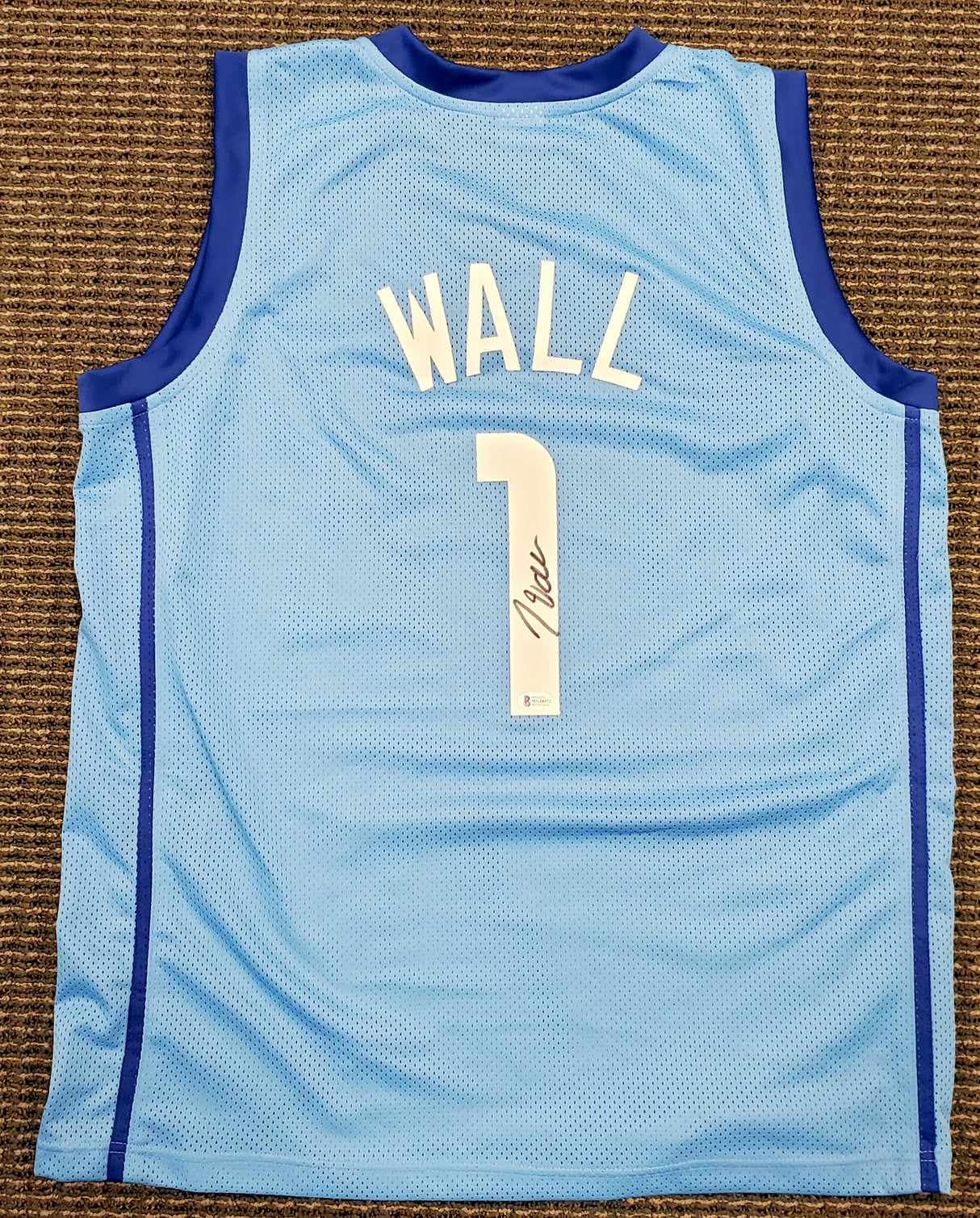 Houston Rockets John Wall Autographed Light Blue Jersey Beckett BAS Stock #189803