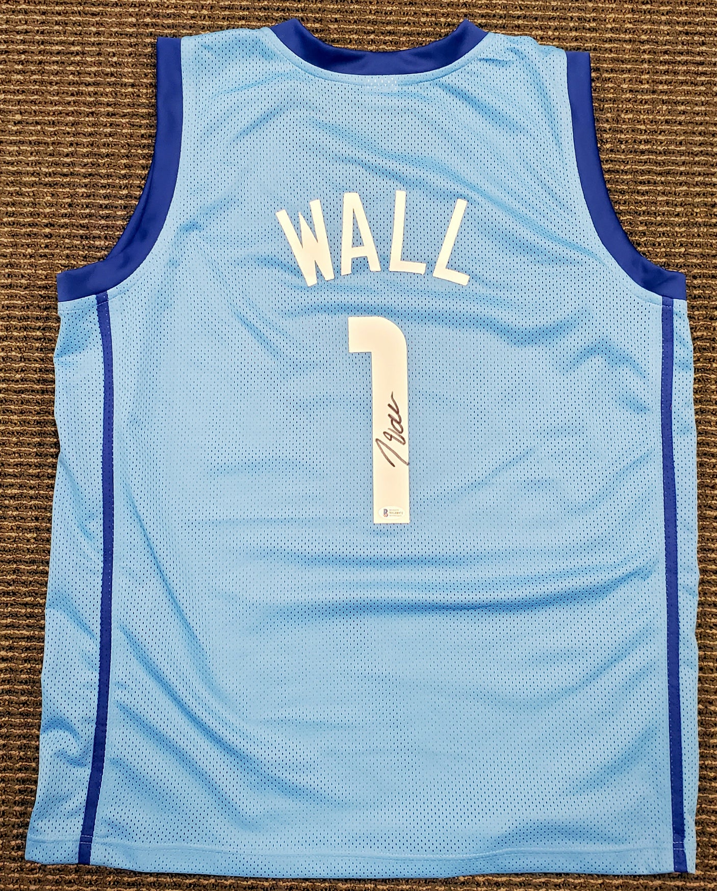 Houston Rockets John Wall Autographed Light Blue Jersey Beckett BAS Stock #189803