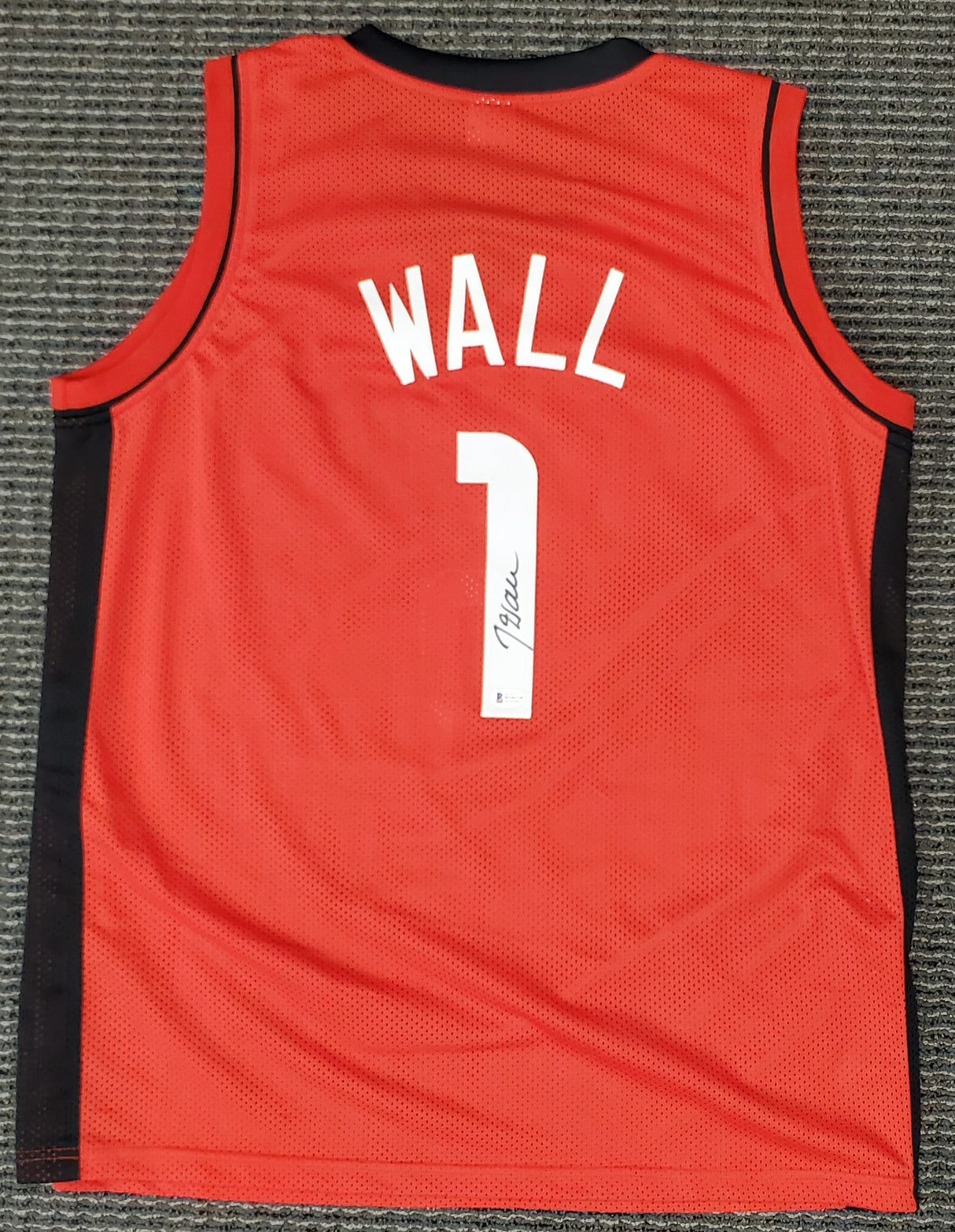 Houston Rockets John Wall Autographed Red Jersey Beckett BAS Stock #189806