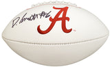 Devonta Smith Autographed Alabama Crimson Tide White Logo Football Beckett BAS Stock #190001