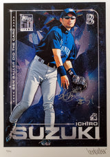 Ichiro Suzuki Autographed Framed Topps Project 2020 Fine Art Print Seattle Mariners "51" With Ben Baller #/99 IS Holo Stock #190514
