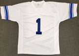 BYU Cougars Zach Wilson Autographed White Jersey Beckett BAS Stock #191150