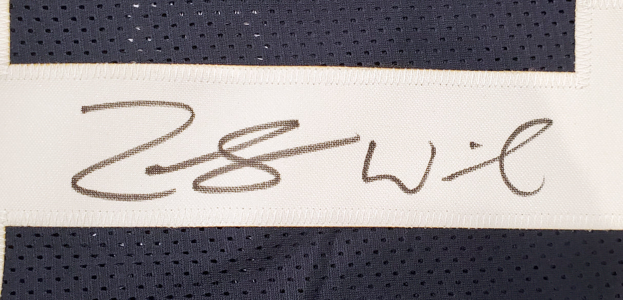 BYU Cougars Zach Wilson Autographed Navy Blue Jersey Beckett BAS Stock #191151