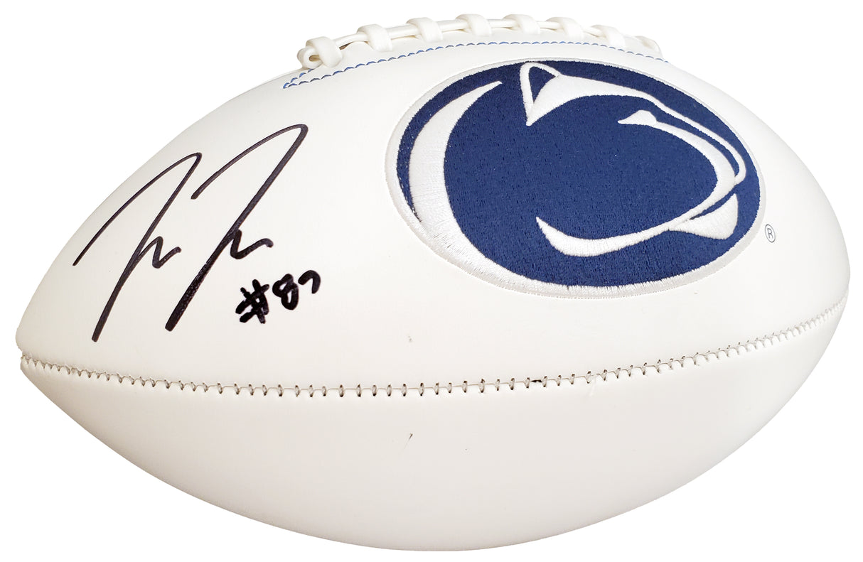 Pat Freiermuth Autographed Penn State Nittany Lions White Logo Football Beckett BAS Stock #191170