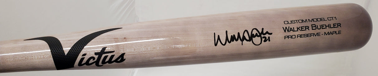 Walker Buehler Autographed Blonde Victus Game Model Bat Los Angeles Dodgers Beckett BAS QR Stock #193767
