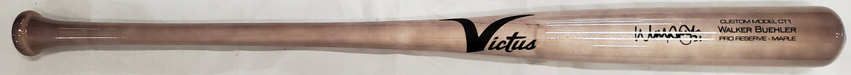 Walker Buehler Autographed Blonde Victus Game Model Bat Dodgers, Red Sox Beckett BAS QR Stock #193767