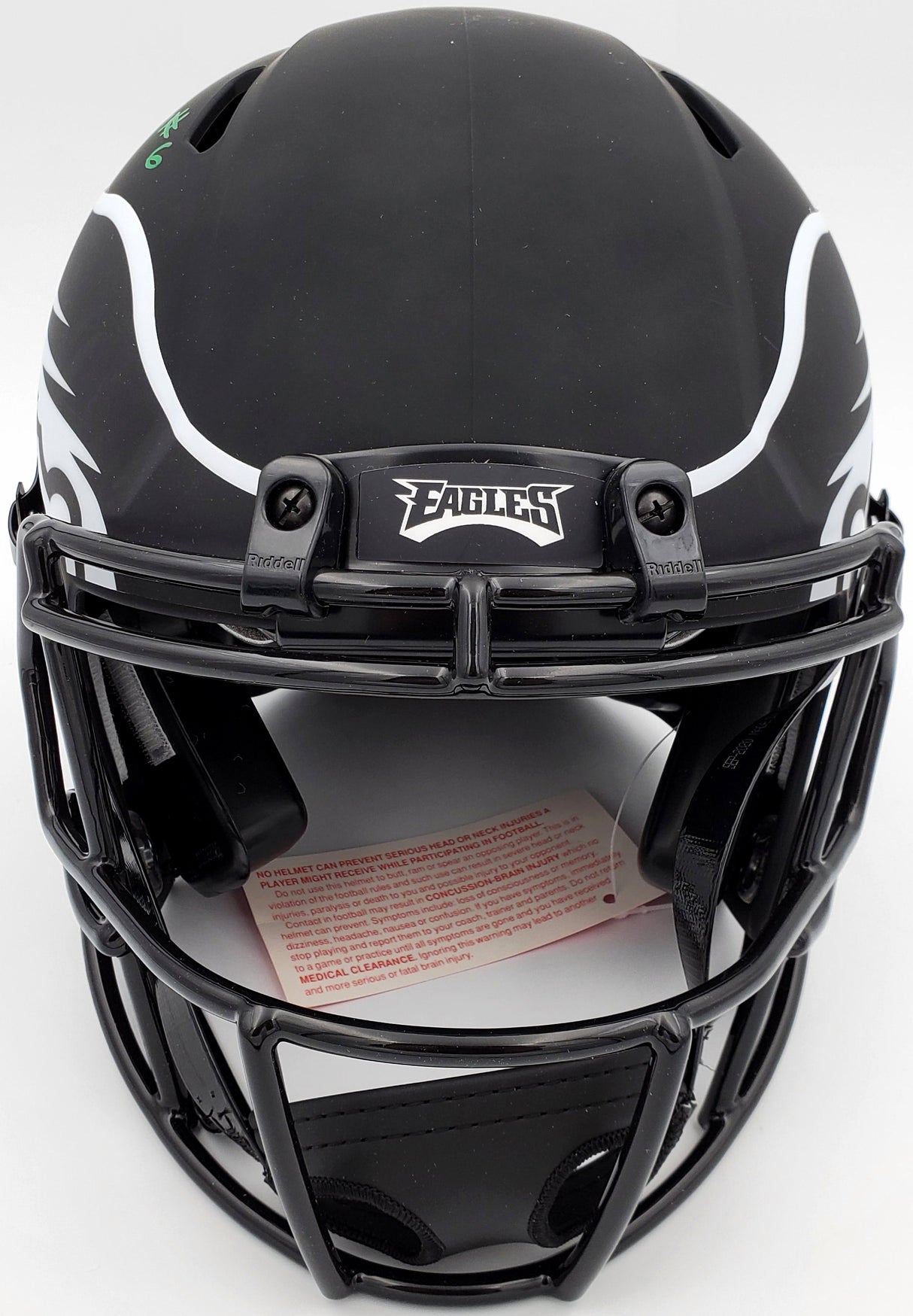 DeVonta Smith Autographed Philadelphia Eagles Eclipse Black Full Size Authentic Speed Helmet Beckett BAS QR Stock #194904