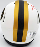 Trey Lance Autographed San Francisco 49ers Lunar Eclipse White Speed Mini Helmet Beckett BAS QR Stock #194736
