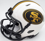Trey Lance Autographed San Francisco 49ers Lunar Eclipse White Speed Mini Helmet Beckett BAS QR Stock #194736