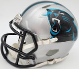 Sam Darnold Autographed Carolina Panthers Silver Speed Mini Helmet Beckett BAS QR Stock #195171