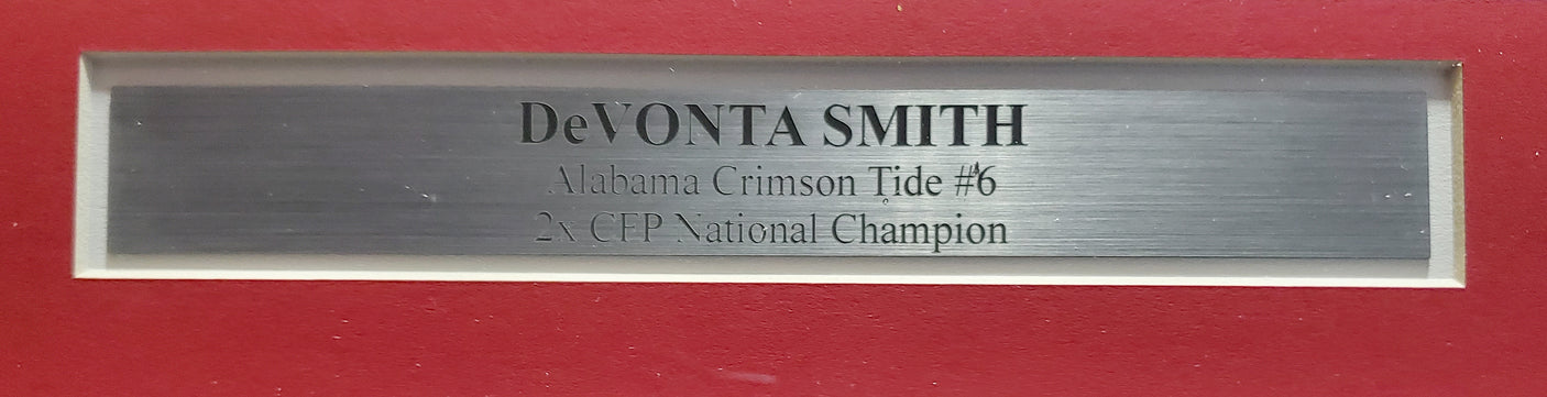 Alabama Crimson Tide Devonta Smith Autographed Framed Red Jersey Beckett BAS Stock #195228