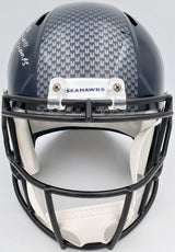 Russell Wilson Autographed Seattle Seahawks Full Size Replica Speed Helmet "SB XLVIII Champs" In Silver RW Holo Stock #94268