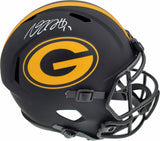 Davante Adams Autographed Green Bay Packers Black Eclipse Full Size Speed Replica Helmet Beckett BAS Stock #185688