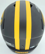 Davante Adams Autographed Green Bay Packers Black Eclipse Full Size Speed Replica Helmet Beckett BAS Stock #185688