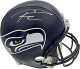 Russell Wilson Autographed Seattle Seahawks Full Size Replica Helmet In White RW Holo Stock #178967
