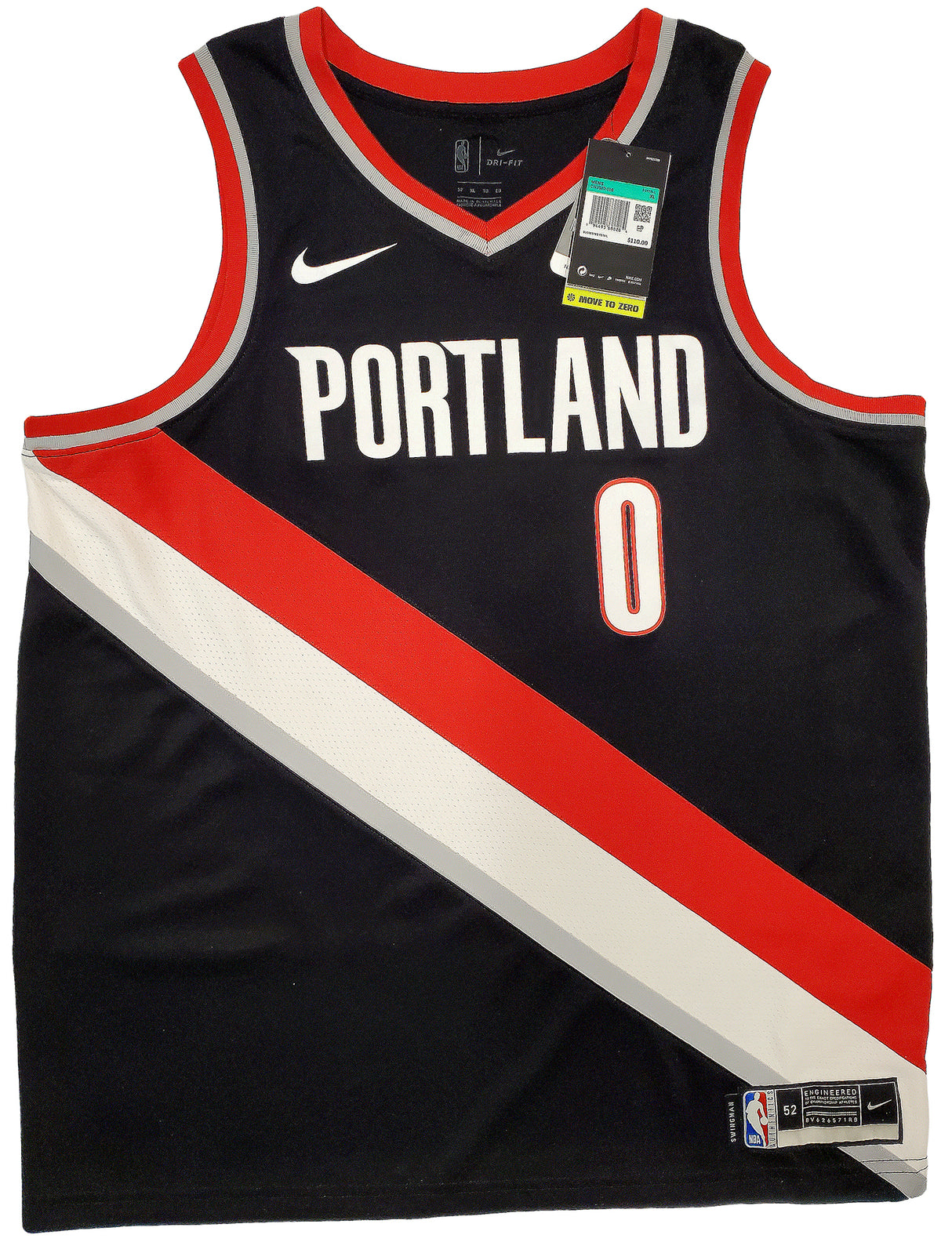 Portland Trail Blazers Damian Lillard Autographed Black Nike Jersey Size XL Beckett BAS Stock #195900
