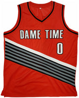 Portland Trail Blazers Damian Lillard Autographed Red Jersey Beckett BAS Stock #195943