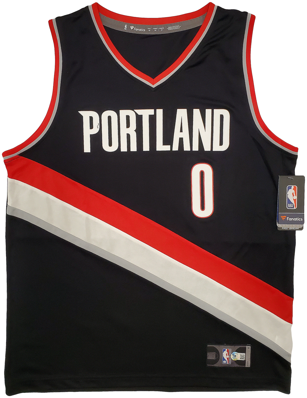 Portland Trail Blazers Damian Lillard Autographed Black Fanatics Jersey Size M Beckett BAS Stock #196412