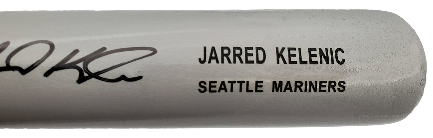 Jarred Kelenic Autographed Gray Rawlings Game Model Bat Seattle Mariners Beckett BAS Stock #196502