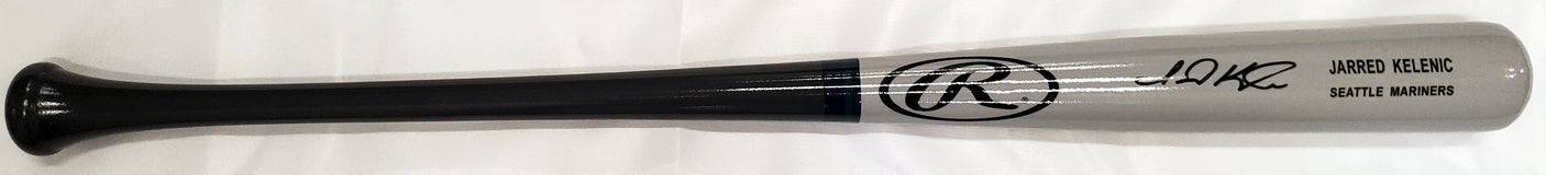 Jarred Kelenic Autographed Gray Rawlings Game Model Bat Seattle Mariners Beckett BAS Stock #196502