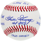 Rich "Goose" Gossage Autographed Official MLB Baseball St. Louis Cardinals With 6 Stats Beckett BAS QR Stock #196547