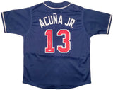 Atlanta Braves Ronald Acuna Jr. Autographed Blue Jersey Beckett BAS Stock #196954