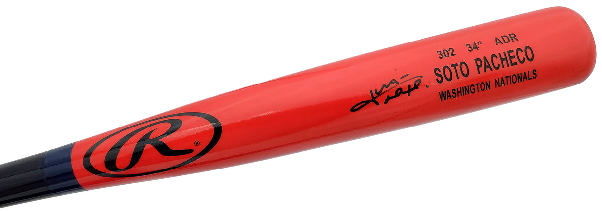 Juan Soto Autographed Red Rawlings Game Model Bat New York Mets Beckett BAS QR Stock #196958
